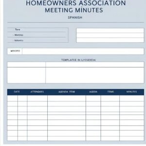 Plantilla de Acta de Reunión de Comunidad de Propietarios (Editable)